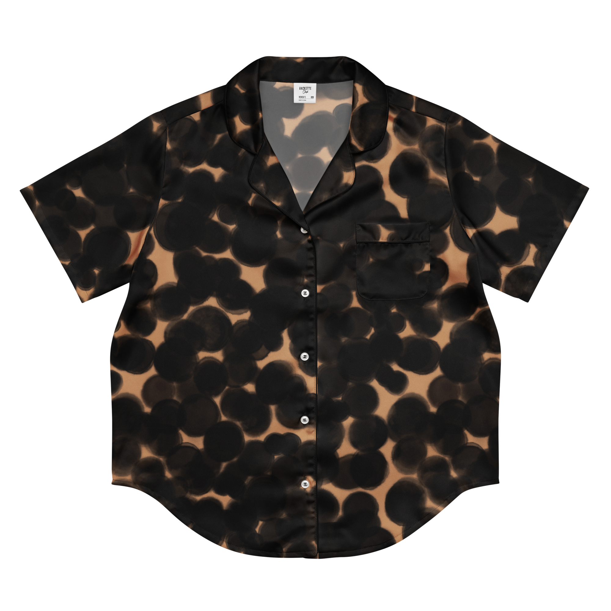 All-over print women’s short sleeve pajama top