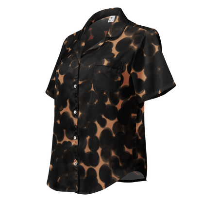 All-over print women’s short sleeve pajama top