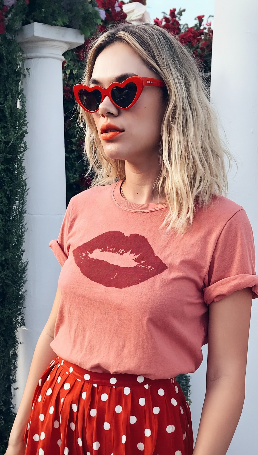 Hot lips garment-dyed heavyweight t-shirt