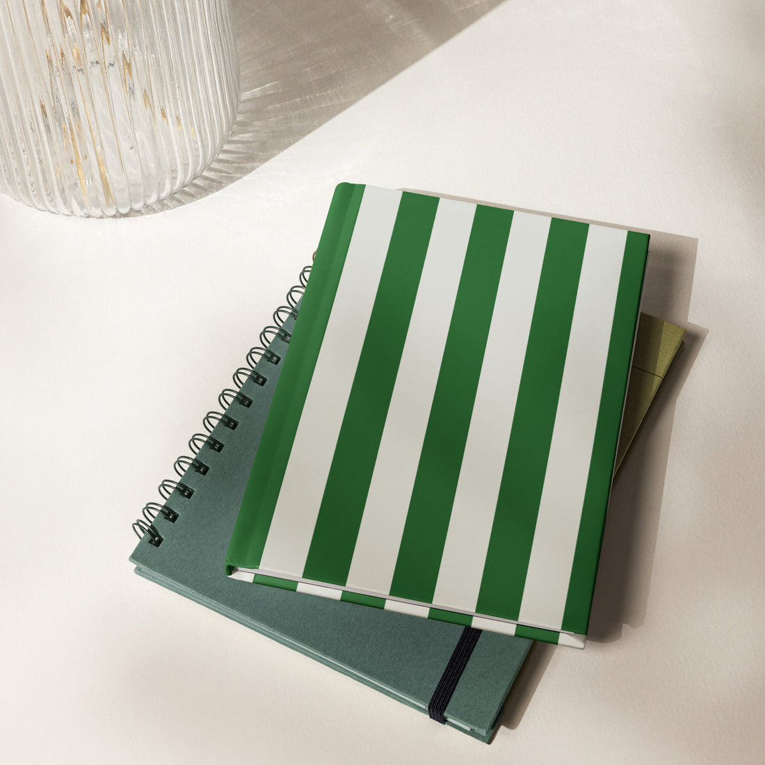 Green Parlour Stripe Hardcover Journal