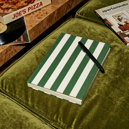 Green Parlour Stripe Hardcover Journal