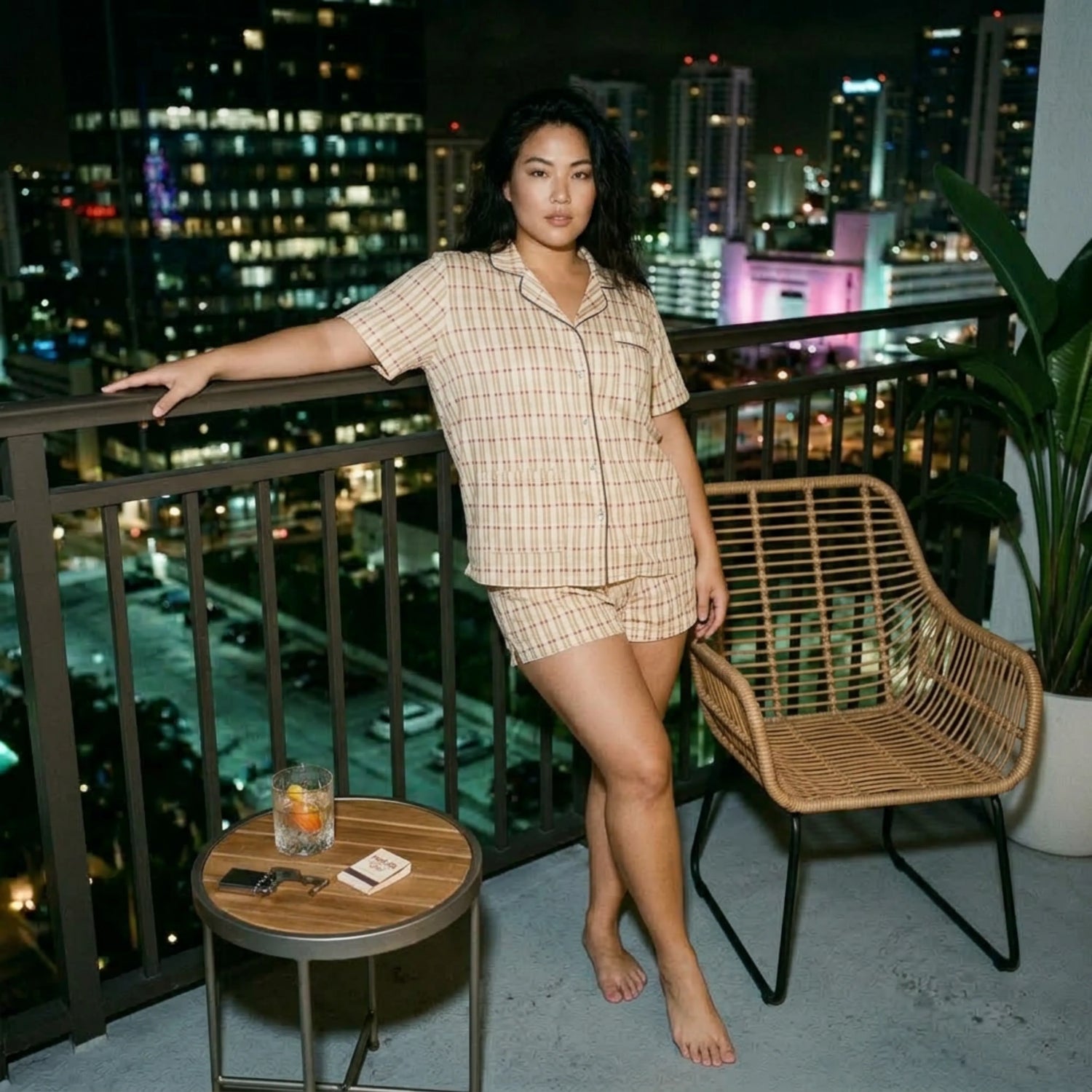 Satin Pajama Shorts, Matchstick