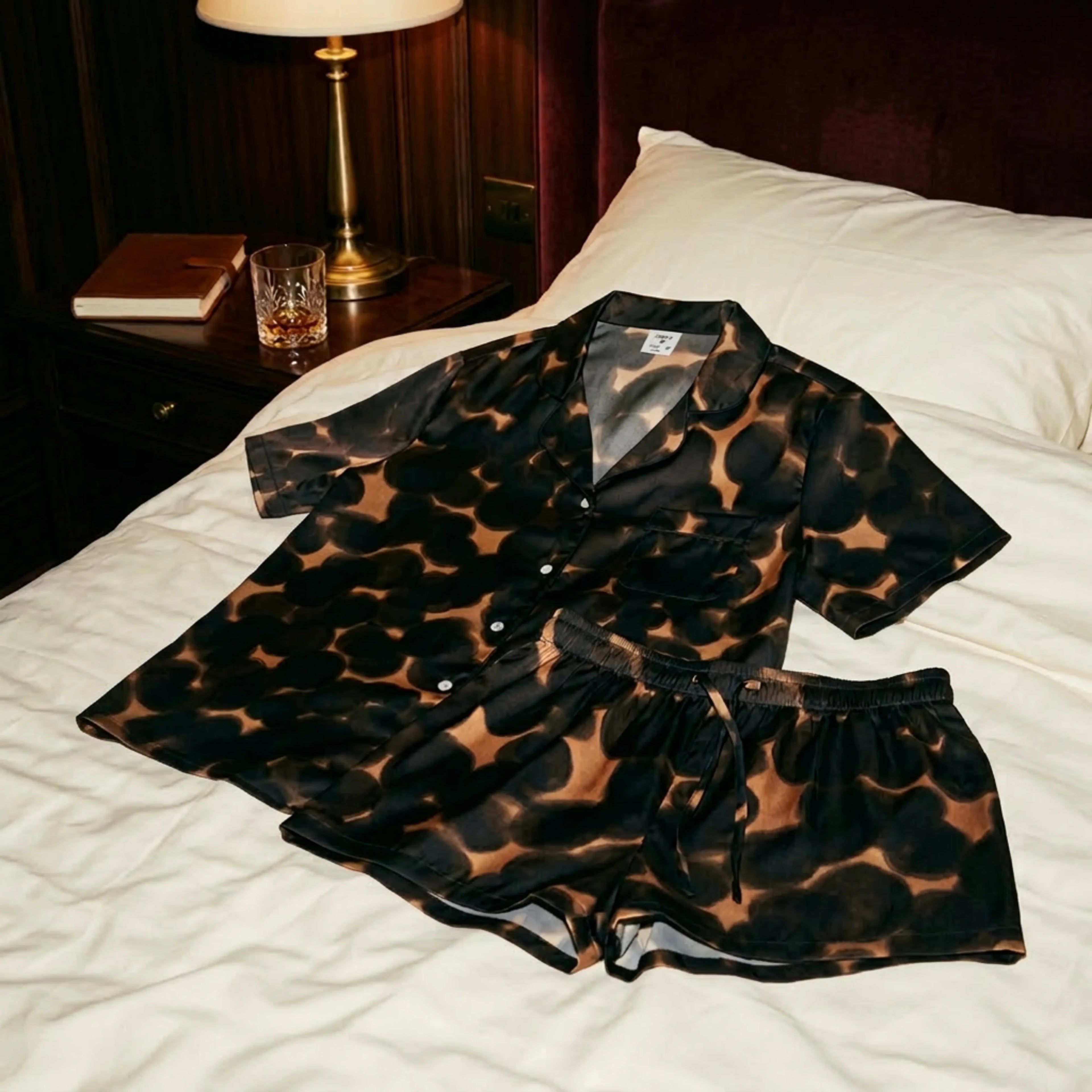 All-over print women’s short sleeve pajama top
