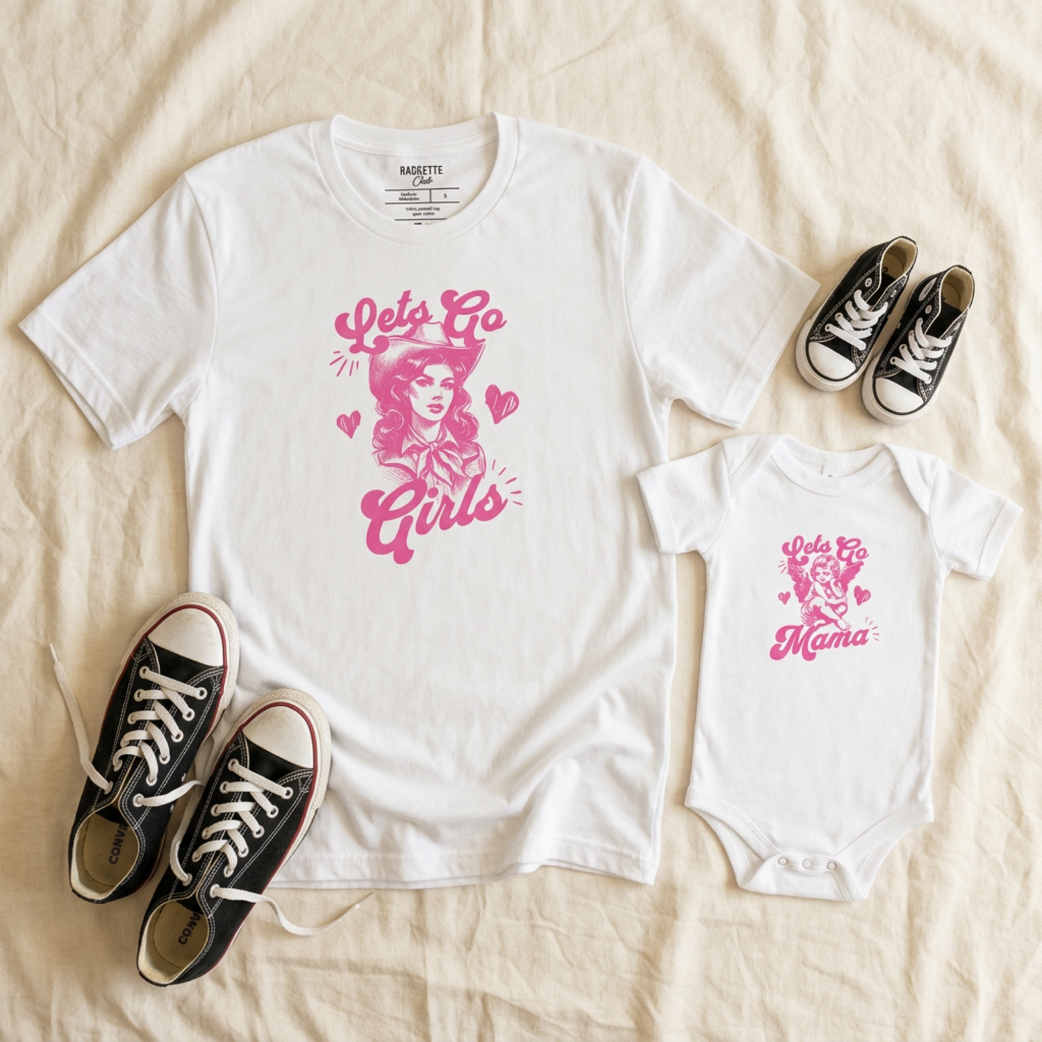 lets go girls mommy and me MOM tshirt