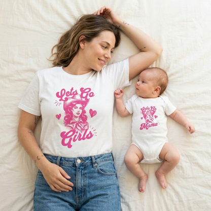 lets go girls mommy and me MOM tshirt