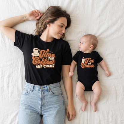 Time for coffee and chaos tshirt matching mommy and me Mom tshirt